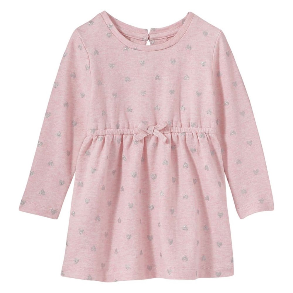 EUC Joe Fresh Glitter Heart Print Dress, 12-18m